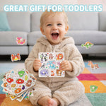 Wooden Puzzles for Toddlers 1-3, 8 Pack Peg Puzzles for Kids with Animals, Dinosaurs, Fruits, Vegetables, Educational Preschool Learning Toys, Birthday Gifts for Boys, Girls