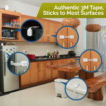 Child Safety Strap Locks (10 Pack) Baby Locks for Cabinets and Drawers, Toilet, Fridge & More. 3M Adhesive Pads. Easy Installation, No Drilling Required, White/Gray