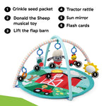 Ingenuity Baby Einstein Farm Explorers Happy Harvest Touch & Feel Baby Play Gym & Mat with 5 Removable Toys, 20+ Songs & Sounds, Ages 0+ Months