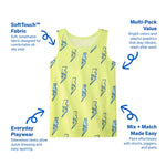 Garanimals Baby & Toddler Boy Beach Tank Tees - Kid's Sleeveless Tank Top - Size 6-9 Months - Off-White, Blue, Yellow, Medium Grey, White - 5 Pack