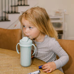 Dr. Brown's Milestones Insulated Sippy Cup with Straw and Handles, Spill-Proof Tumbler with Lid, 2-Pack, Green, 10 oz/300 mL, BPA Free, 12m+