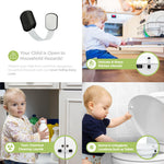 Baby Proofing Child Safety Locks (16 Pack) by Skyla Homes - The Safest, Quickest and Easiest 3M Adhesive Cabinet Latches, No Screws & Magnets, Multi-Purpose for Furniture, Kitchen, Ovens, Toilet Seats