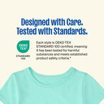 Garanimals Baby & Toddler Girl Solid Tees - Short Sleeve Tees - Kid's Casual Crew Neck - Size 6-9 Months - White, Blue, Black, Orange - 4 Pack