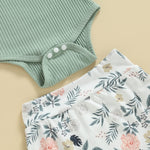 CIYCUIT Baby Girl Clothes 0 3 6 9 12 18 Months Summer Outfits Floral Shorts Set Green 0-3 Months