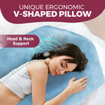 PILLANI Pregnancy Pillows for Sleeping - V C U Shaped Full Body Pillows for Adults with Removable Washable Cover, 57inch Cooling Maternity Pillow for Pregnant Women, Support for Back Belly Legs