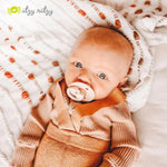 Itzy Ritzy Natural Rubber Newborn Pacifiers (Set of 2) – Baby Pacifiers with Cherry-Shaped Nipple & Large Air Holes for Added Safety; Set of 2 Binkies in Blossom & Rosewood (Ages 0 – 6 Months)