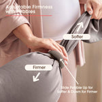 bbhugme Adjustable Pregnancy Pillow – Full Body Support for Side Sleeping - Adjustable Firmness and Shape - Supports Back, Legs, Belly, HIPS for Pregnant Women - Removable Cover - Stone