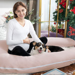 Meiz Pregnancy Pillows, Cooling Pregnancy Pillows for Sleeping, Maternity Pillow for Pregnant Woman, 65" Pregnant Pillows for Sleeping with Cooling Jersey Cover, Apricot