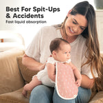 5-Pack Muslin Burp Cloths Baby Boy, Girl - Very Absorbent Baby Burp Cloth Rags, 8-Layers Viscose Derived from Bamboo Cotton Muslin Towel, Super Soft Spit Up Rags, No Shrink Washcloths (Blooms)