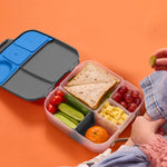 b.box Lunch Box for Big Eaters All Ages - 8.5 Cup Leak Proof Bento Box with 4 Compartments, School Lunch Container with Ice Pack, Dishwasher Safe, BPA-Free, PFAS-Free - Blue Slate
