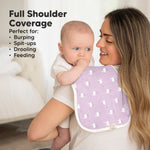 5-Pack Muslin Burp Cloths Baby Boy, Girl - Very Absorbent Baby Burp Cloth Rags, 8-Layers Viscose Derived from Bamboo Cotton Muslin Towel, Super Soft Spit Up Rags, No Shrink Washcloths (Lunaris)