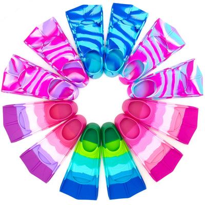 Gugmoy Swimming Training Fins,Kids Swim Fins,Comfortable Swimming Flippers Suitable for Children,Beginners,Girls,Boys,Adults (XXS, 2C-Purple)