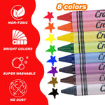 WOSWEL Super Washable Jumbo Crayons Bulk, 4 Pack Crayons with 8 Bright Colors, Non-Toxic Easy-Grip for Toddlers 1-3 & Kids Ages 4-8, Safe Art Supplies for Coloring Books & School Projects