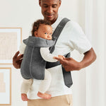 BabyBjörn Baby Carrier Mini, Dark Gray, 3D Jersey Infant Carrier (7-25 lbs), Ergonomic, Easy-to-Use