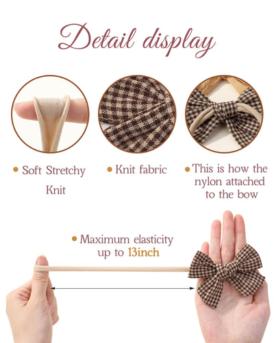 doboi 10PCS Baby Girls Headbands Hair Bows Nylon Linen Hairbands Handmade Hair Accessories for Newborn Infant Toddlers Little Girl and Kids