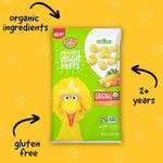 Earth's Best Organic Kids Snacks, Sesame Street Toddler Snacks, Organic Veggie Puffs, Gluten Free Snacks for Kids 2 Years and Older, Original, 1.55 oz Bag (Pack of 4)