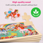 SYNARRY Large Unicorn Princess Fairy Wooden Puzzles for Girls Gift Box(12.2 * 9.4 in), 24 Pcs Puzzles for Kids Ages 4-6, Wood Puzzles for Kids Ages 3-5, Easter Basket Stuffers Gifts for Kids