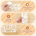 40 PCS Stencils for Kids, Stencils for Painting Crafts Reusable Washable Journal Stencil Primary Shape Template for Paper Scrapbooks Drawing
