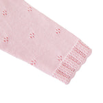 Miccina Baby Girls Cardigan Sweater Infant Toddler Knit Button Up Jacket Newborn Lace Trim Outfit Cotton Tops Pink