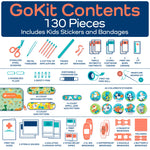 KeepGoing Travel First Aid Kit for Kids – 130 Pc. for Car, Home, Purse, Diaper Bag & Backpack with Latex-Free Bandages - Mini First Aid Kit Travel Size TSA-Approved