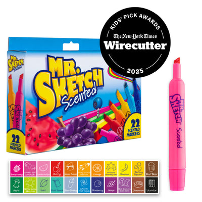 Mr. Sketch Scented Markers, Chisel Tip, Assorted Colors, 22 Count - Fun for Kids, Coloring, Spark Creativity, Arts & Crafts