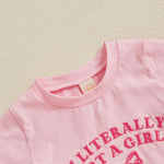 Summer Toddler Baby Girl T-Shirt Bow Letter Embroidery Short Sleeve Tops Cute Graphic Tee Spring Clothes (B Pink, 18-24 Months)