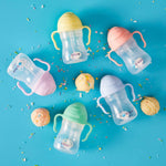 b.box Sippy Cup with Weighted Straw (2-pack). Drink from any Angle, Leak Proof, Spill Proof, Easy Grip. BPA Free, Dishwasher Safe. For Babies 6m+ to Toddlers (tutti frutti + boysenberry, 8oz)