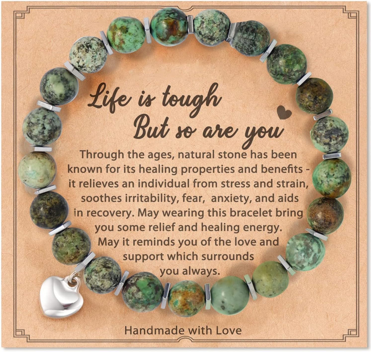 Get Well Soon Gifts for Women,Natural Stone Healing Bracelet, Inspirational Gifts for Women Teen Girls