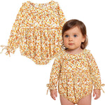 Simplee kids Baby Infant Girls Cotton Long Sleeve Summer Ruffle Romper 3-24 Months