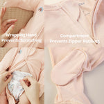 Momcozy Baby Pajamas Onesie for Boys & Girls, 0-24M, Temp-Sensing 2-Way Zipper Sleepers, Footed Rompers, 2-Pack for Newborns & Toddlers