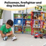 KidKraft Everyday Heroes Wooden Playset, 3-Story with 26-Piece Accessories, Foldable for Storage