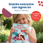 Amara Smoothie Melts - Beets n' Berries- Organic Baby Snacks w/ Fruits & Veggies - Plant Based Yogurt Melts - Healthy Toddler Snack - Activity Book Included - Enjoy From 10+ Mos - 6 Resealable Bags