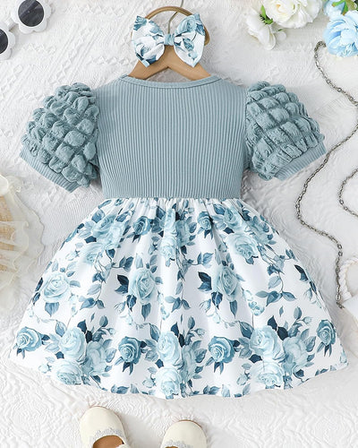 Rosibel Baby Girl Dress Newborn Summer Clothes Casual Puff Sleeve Infant Dresses Cute Outfit for Kids 6M-3T