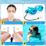 Dunkive 2 Set Swimming Nose Clips, Silicone Swim Plugs with Cord for Kids