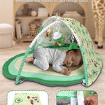Tummy Time Mat, 9-in-1 Avocado Baby Play Gym Mat, Oversize Baby Play Activity Mats with Sunshade & 6 Detachable Sensory Toys, Washable Non-Slip Mat for Newborn Infant Baby Essentials Gift