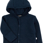 HonestBaby Matelasse Snap-Front Hoodie 100% Organic Cotton Infant Baby Boys, Girls