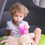 Chicco Insulated Straw Sippy Cup 12+ Months, 9oz Toddler Training Cup with Spill-Free Flip-Top Lid, BPA-Free 2-Pack, Dream Pink/Purple