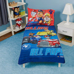 Paw Patrol Calling All Pups 4 Piece Toddler Bedding Set – Includes Comforter, Sheet Set – Fitted + Top Sheet + Reversible Pillowcase for Boys Bed, Blue