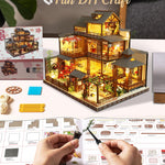 Spilay DIY Dollhouse Miniature with Wooden Furniture,DIY Dollhouse Kit Big Japanese Courtyard Model with LED & Music Box,1:24 Scale Creative Room Gift Idea for Adult Friend Lover (Yaquan Courtyard)