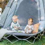 Regalo My Cot Twin Portable Toddler Bed, Includes Fitted Sheet, Gray