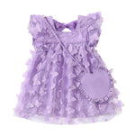 Toddler Girl Dress 2t 3t Girl Clothes Cute Ruffle Tutu Fairy Butterfly Princess Light Purple Dress for Toddler Summer Cute Outfit Casual Sundress