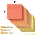 Mr. Pen- Sticky Notes, 3"x3", 12 Pads, 600 Sheets, Autumn Earth, Sticky Notes Bulk, Self-Stick Note Pads, Perfect for Office, School, Home, Study & Organization