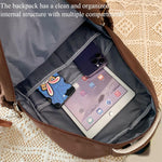Capybara Backpack for Kids Age 8+, Kawaii Animal Backpack for Boys & Girls, Large Capacity Cute Capybara Bag with Badge (Blue)