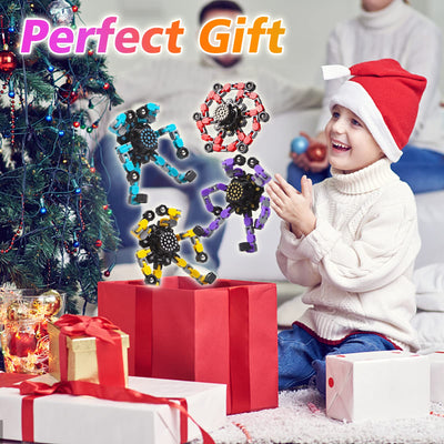 Gokeey Easter Basket Stuffers Transformable Fidget Spinners 4 Pcs for Kids and Adults Stress Relief Sensory Toys for Boys and Girls Fingertip Gyros for Party Favors Stocking Stuffers Bulk for Kids