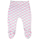 123 Bear 100% Cotton Baby Pants with Footies 100% Cotton Unisex Boys Girls (6-9 Months, 4-Pack Pink Pr)