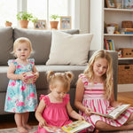 PATPAT 3 Packs Girl Toddler Dresses Sleeveless Flamingo Striped Toddler Casual Dresses 4-5 Years Multicoloured