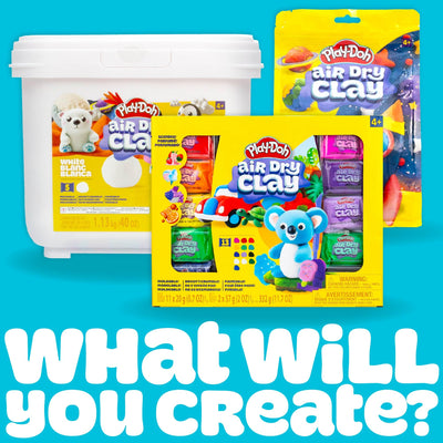 Play-Doh Brand Air Dry Clay, 6 Vibrant Clay Colors, Soft & Ultra Light Modeling Clay for Kids, Moldable, Paintable, Crumble-Free