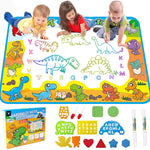 Kids Toys Water Doodle Mat: Dinosaur Painting Coloring Pad for Toddlers 1-3 - Aqua Magic Drawing Board for 2 3 4 Year Old Toddler Arts and Crafts Christmas Birthday Gifts for Girls Boys Age 2-4 3-5