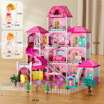 JUKUDAHU Villa Girls Toys for Kids Ages 2 3 4 5 6 7 - Indoor and Outdoor Toys for Ages 3-8 with 2 Dolls, Pretend Toddlers Playset with Accessories and Furniture, 4-8 Year Old Girl Birthday Gifts