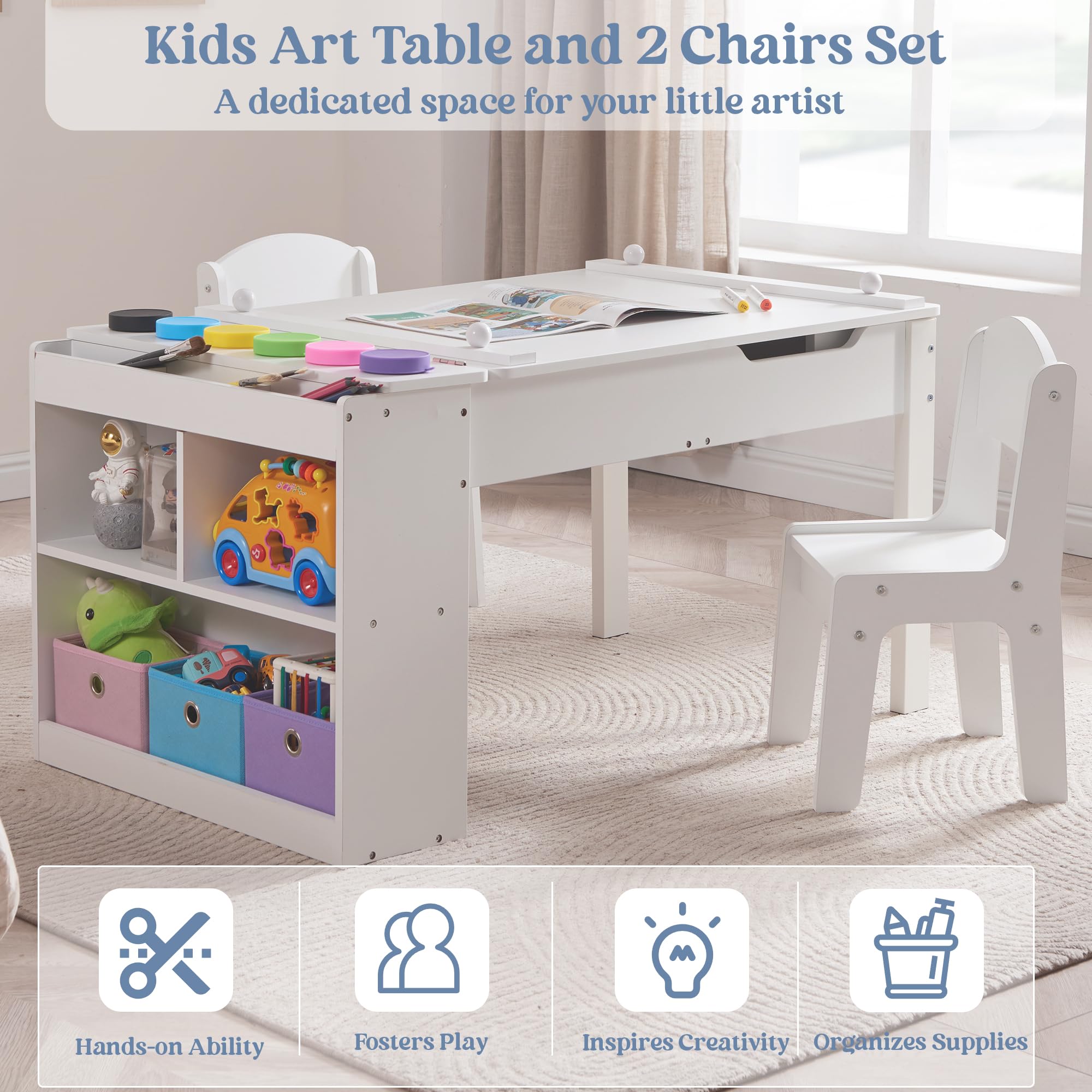 GABHX Kids Art Table and Chair Set, 3-in-1 - Art & Drawing Toys - GABHX ...